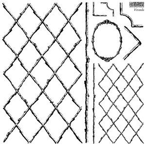 Iron Orchid Designs IOD - Veranda Decor Stamp 12x12" - 2 Sets - NEW